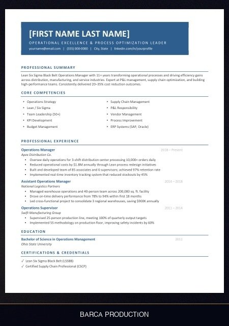 operations-manager-resume template preview